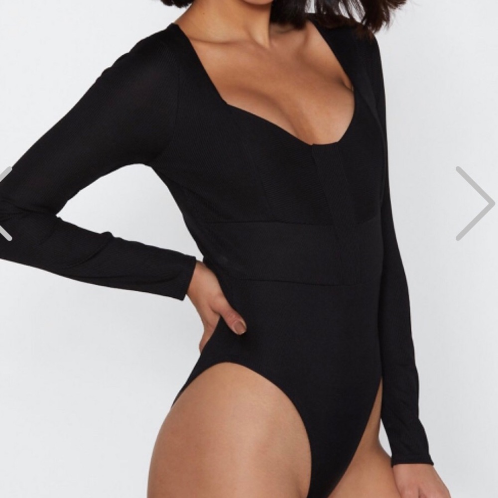 NastyGal Ribbed Body Suit **Brand new!** (Size 8)